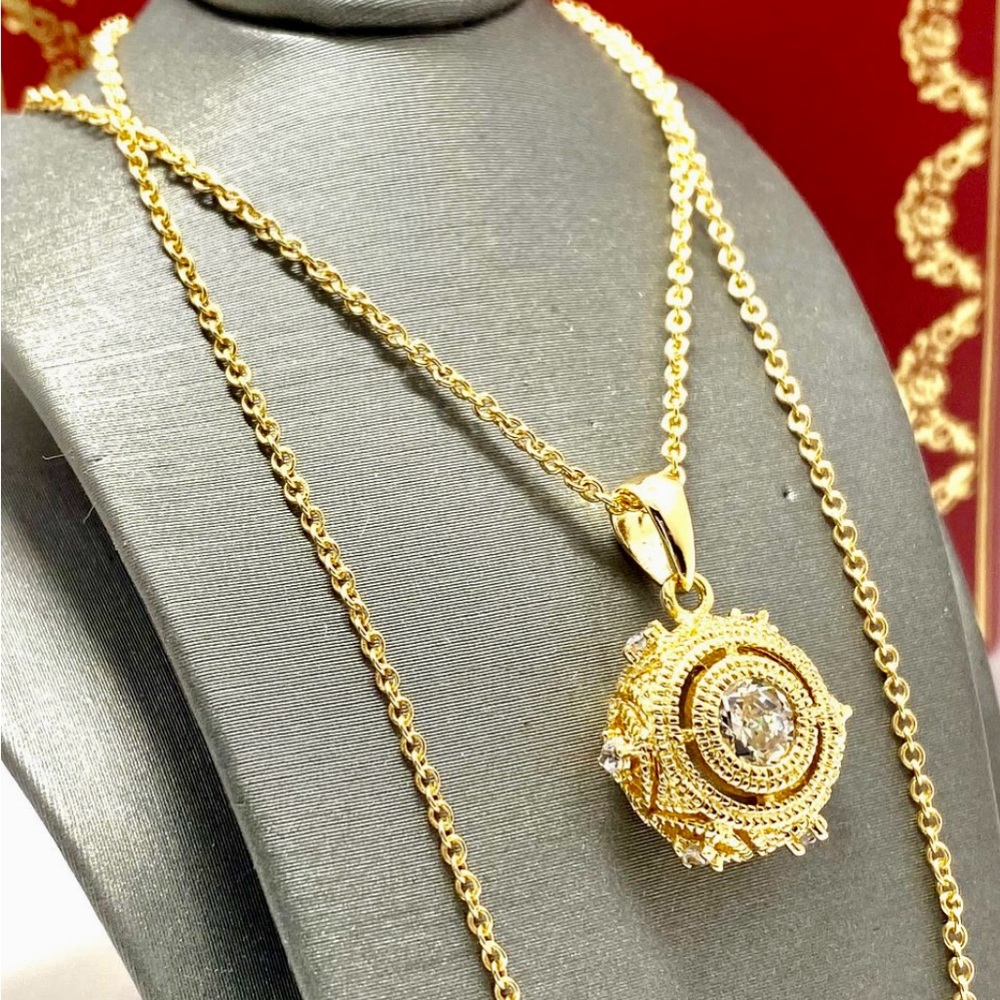 1.00ct Diamonique Diamond & 18k Gold Plated Necklace